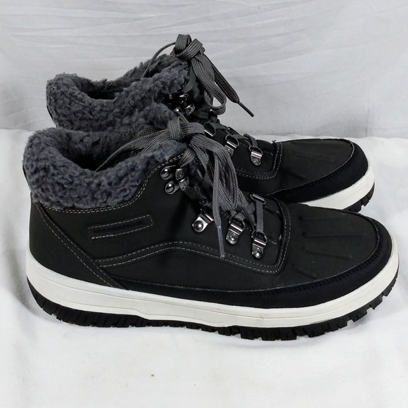 Weatherproof Slope Memory Foam Men's Sneaker Boots Knit Collar-Grey-Various Size - Picture 3 of 5